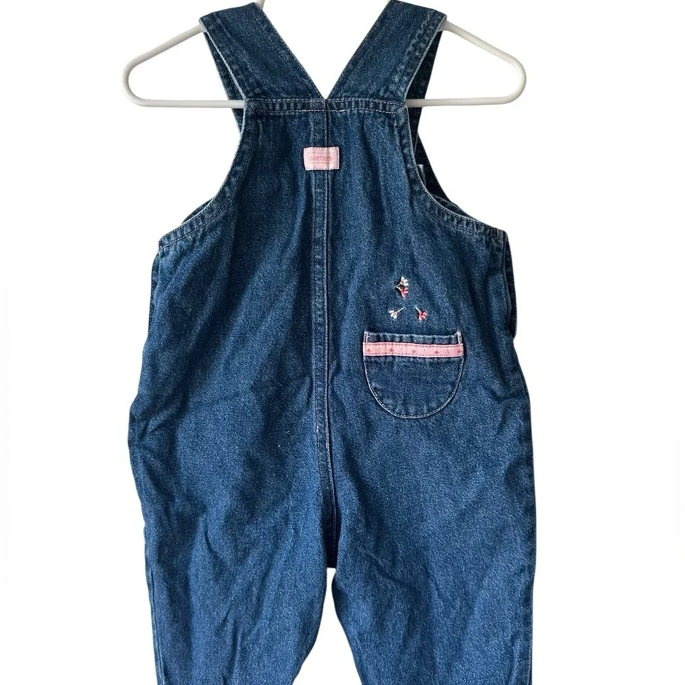 Vintage Carters Kids Bunny Denim Overalls 6-9m